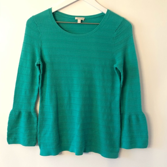 Talbots Sweaters - Talbots Green Sweater Bell Sleeve Ends